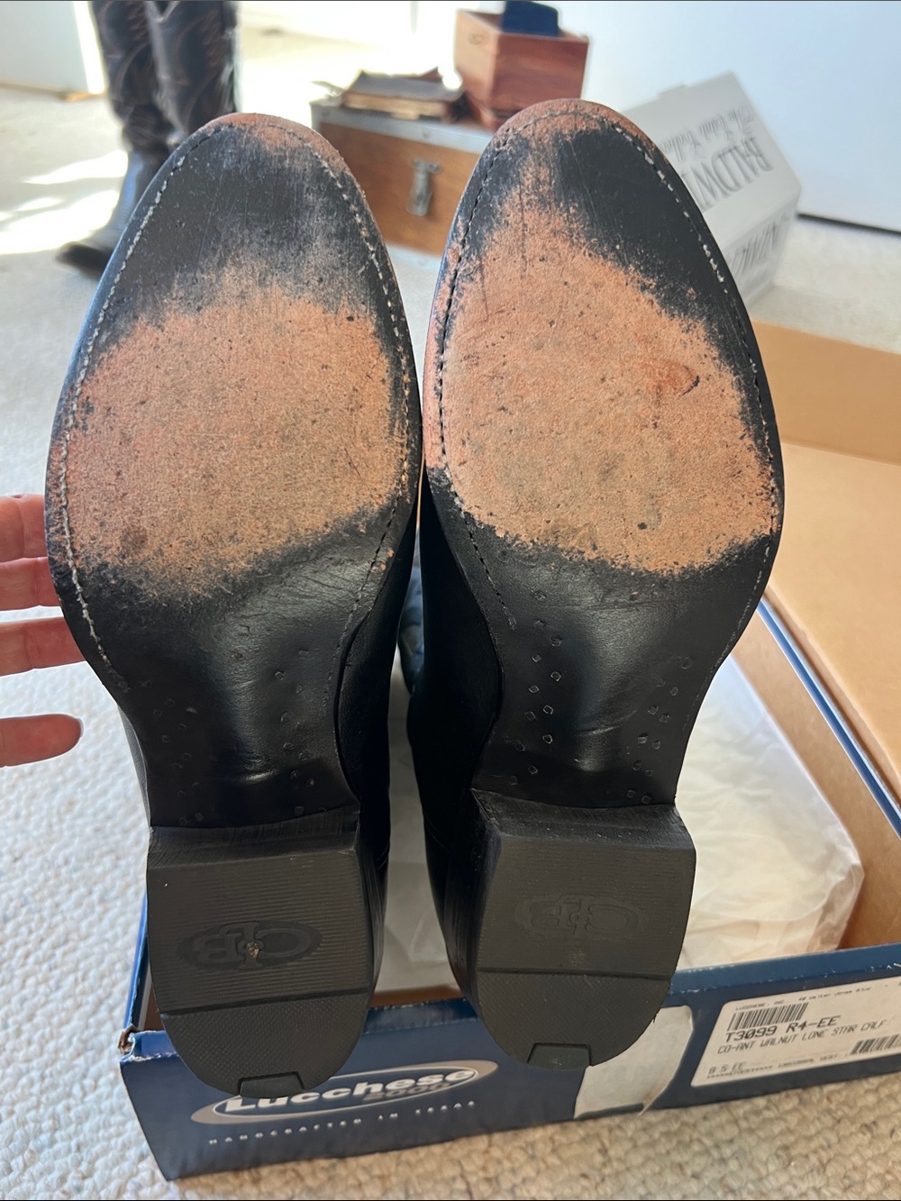 Lucchese Black Embroidered Western Boots - Picture 2 of 7